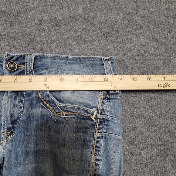 Ariat Real Jeans Women 26R Mid Rise Boot Stretch Cowgirl Thick Stitch Distressed - Picture 5 of 10